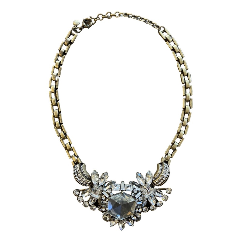 J. Crew Gold-Tone Crystal Cluster Necklace